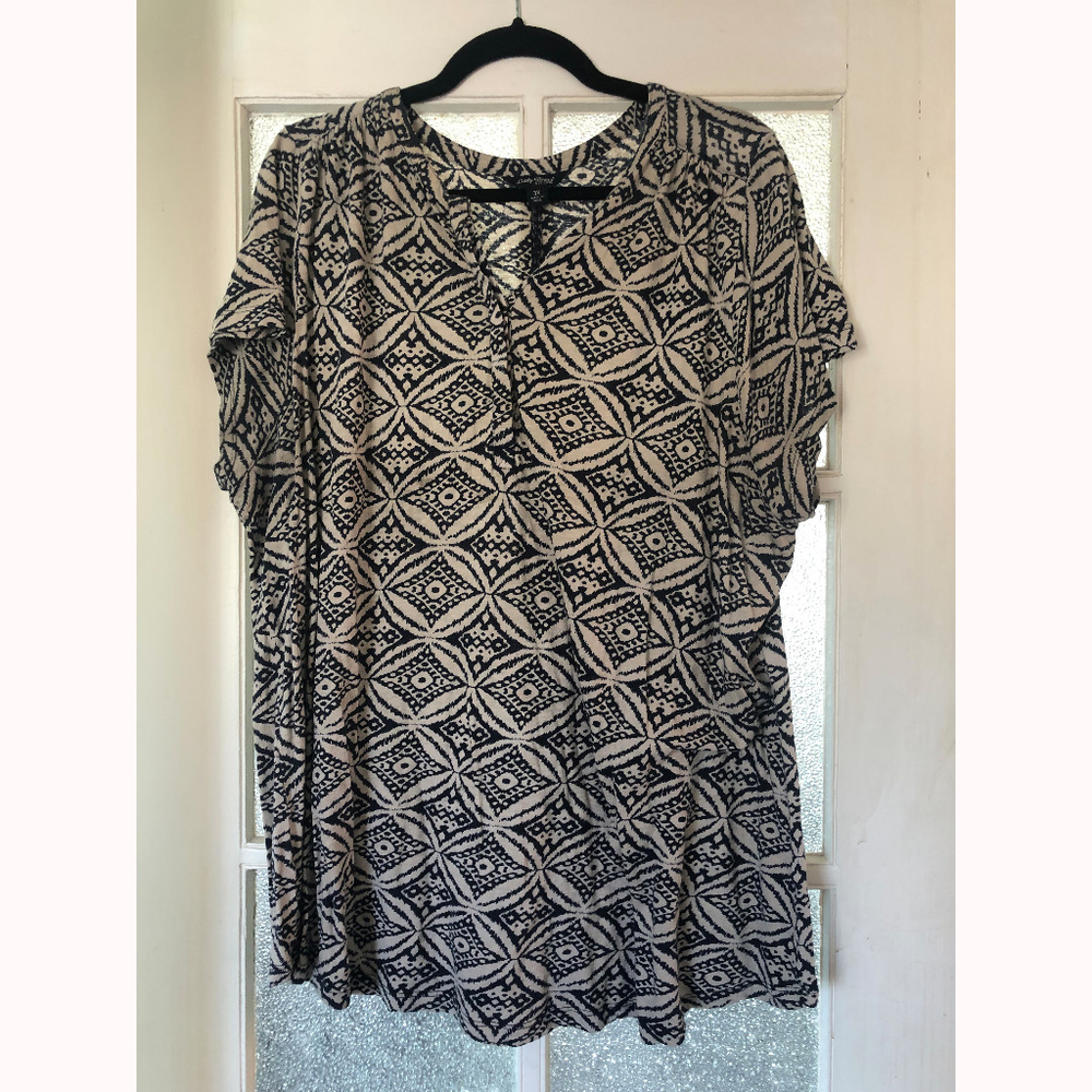 Lucky Brand Medallion Batik Print Tunic Top